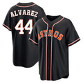 H.Astros #44 Yordan Alvarez Player Black Fashion Out Home Game Edoa Stitched Jerseys