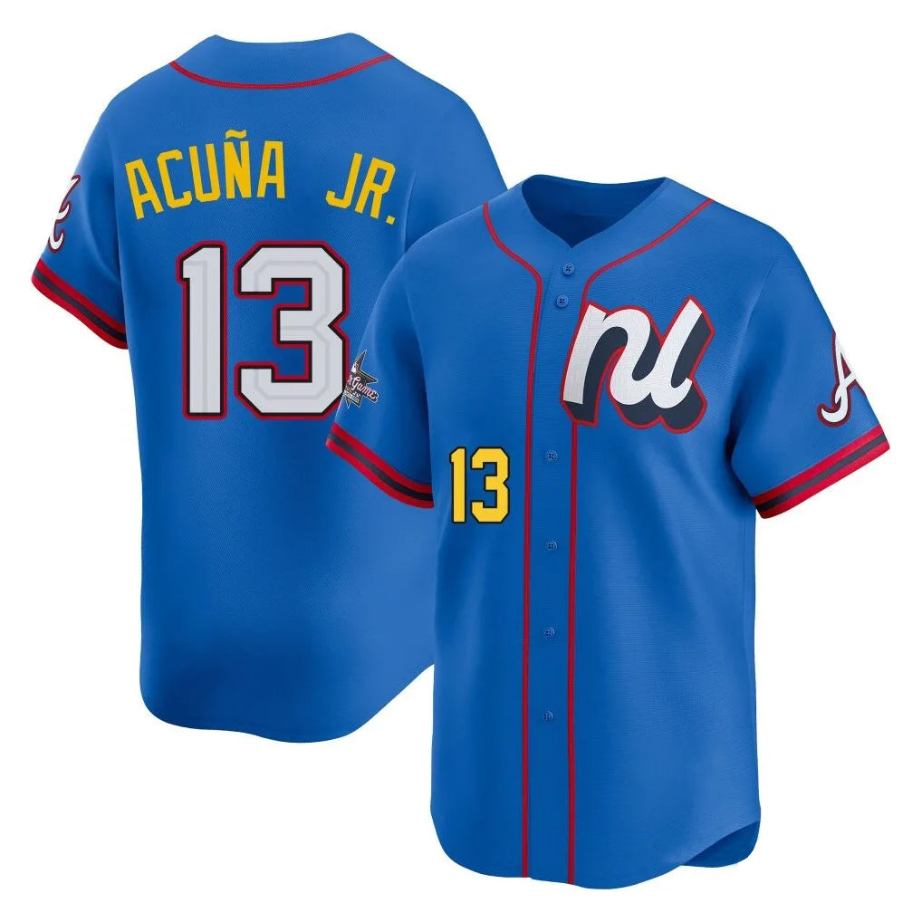 A.Braves #13 Ronald Acuna Jr Player Royal National League All-Star Edition Game Edoa Stitched Jerseys