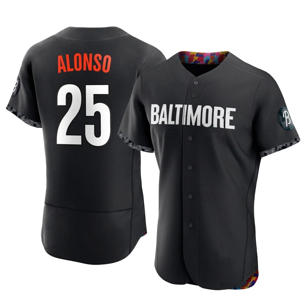 B.Orioles #25 Pete Alonso Player Black City Connect Limited Elite Home Game Edoa Stitched Jerseys
