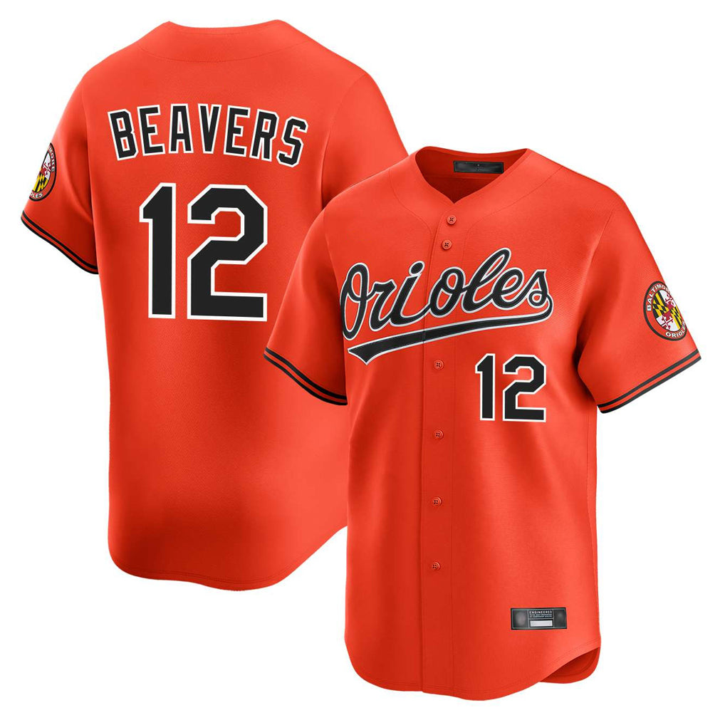 B.Orioles #12 Dylan Beavers Player Orange Limited Home Game Edoa Stitched Jerseys