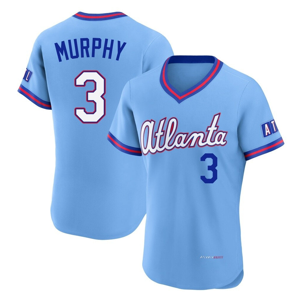 A.Braves #3 Dale Murphy Player Powder Blue 2026 City Connect T-shirt Limited Elite Home Game Edoa Stitched Jerseys