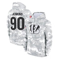 C.Bengals #90 Kris Jenkins Jr Player Arctic Camo Salute to Service Pullover Hoodie Limited Edoa Stitched Jerseys