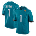 J.Jaguars #1 Montaric Brown Player Teal Home Game Edoa Stitched Jerseys