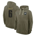 P.Eagles #6 DeVonta Smith Player Olive Salute to Service Pullover Hoodies Limited Edoa Stitched Jerseys