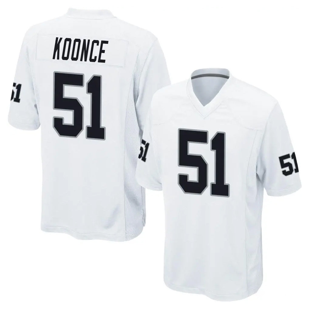 LV.Raiders #51 Malcolm Koonce Player White Home Game Edoa Stitched Jerseys