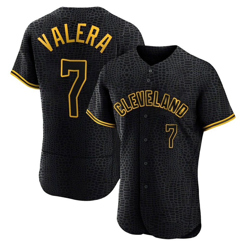 C.Guardians #7 George Valera Player Black Snake Skin City Limited Elite Home Edoa Stitched Jerseys