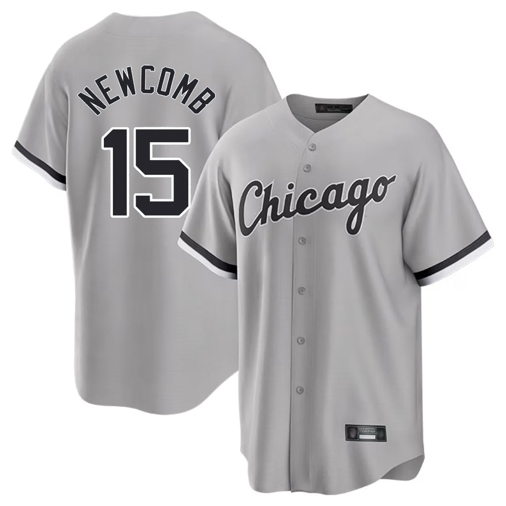 C.White Sox #15 Sean Newcomb Player Gray Home Game Edoa Stitched Jerseys