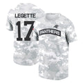 C.Panthers #17 Xavier Legette Player Arctic Camo Salute to Service T-Shirt Hoodies Edoa Stitched Jerseys