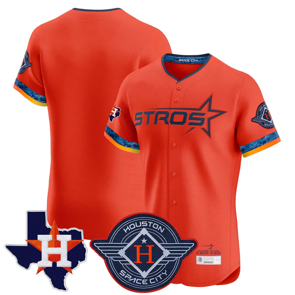 H.Astros ## Astros Blank Player Orange City Connect Texas Patch Vapor Premier Limited Elite Home Edoa Stitched Jerseys