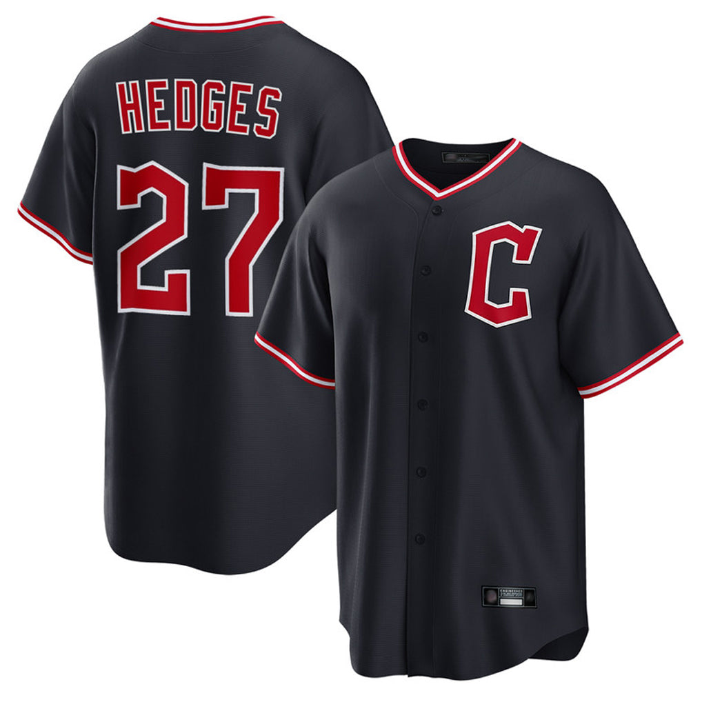 C.Guardians #27 Austin Hedges Player Navy Game Home Edoa Stitched Jerseys