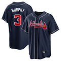 A.Braves #3 Dale Murphy Player Navy Home Game Edoa Stitched Jerseys