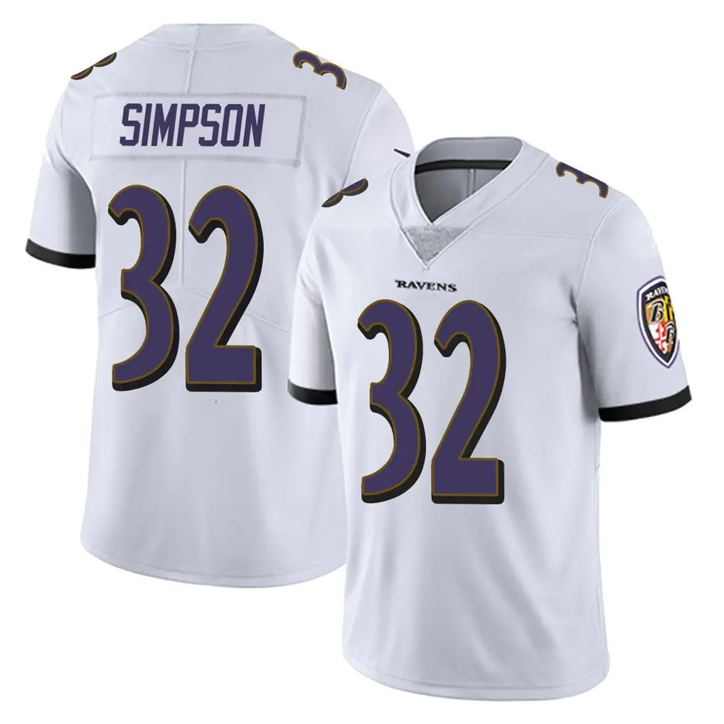 B.Ravens #32 Trenton Simpson Player White Vapor F.U.S.E. Limited Edoa Stitched Jerseys