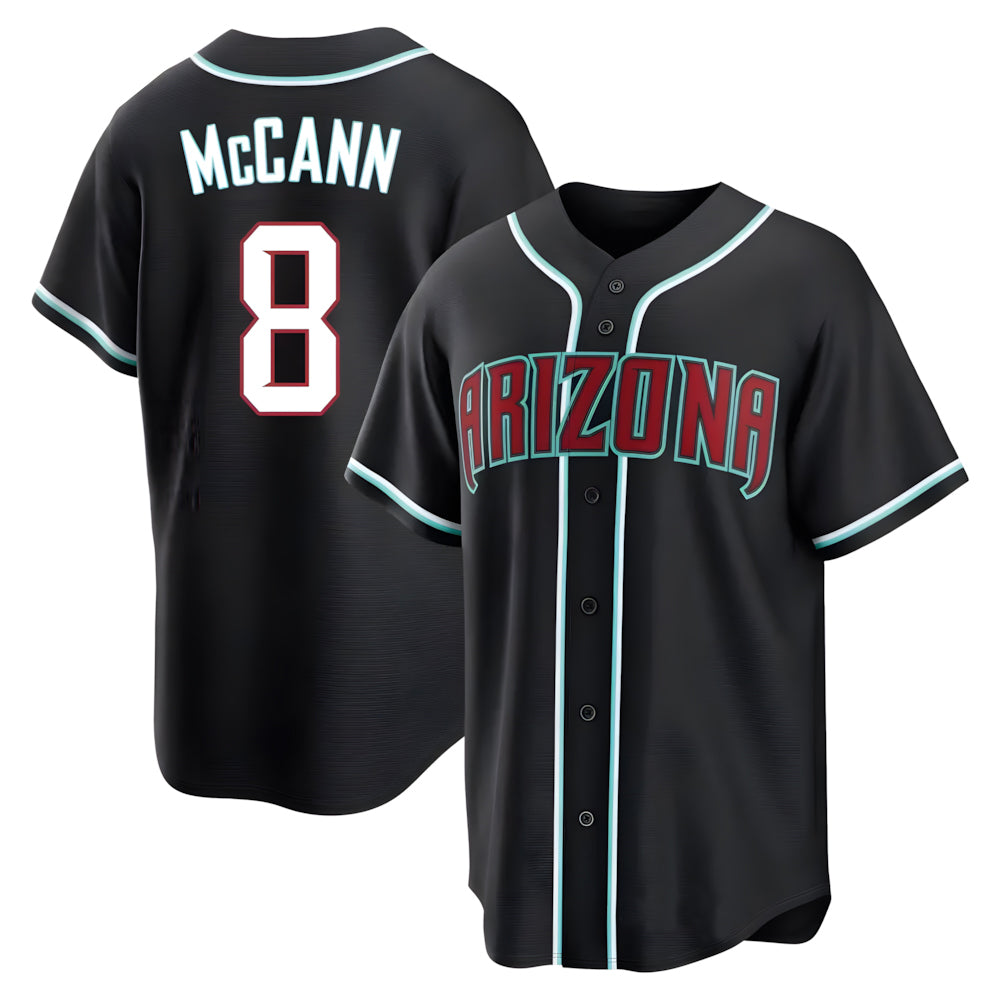A.Diamondbacks #8 James McCann Player Black Home Game Edoa Stitched Jerseys