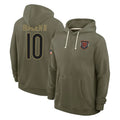 C.Bears #10 Luther Burden III Player Olive Salute to Service Pullover Hoodies Limited Edoa Stitched Jerseys