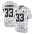 D.Cowboys #33 Javonte Williams Player Arctic Camo Salute to Service Limited Home Game Edoa Stitched Jerseys