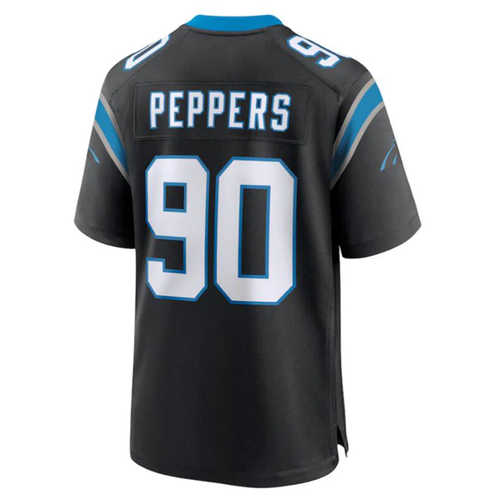 C.Panthers #90 Julius Peppers Player Black Home Game Edoa Stitched Jerseys