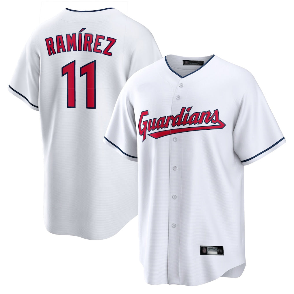 C.Guardians #11 Jose Ramirez Player White Home Game Edoa Stitched Jerseys