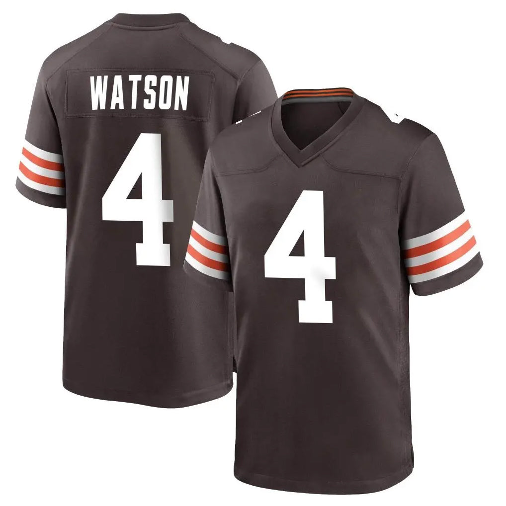 C.Browns #4 Deshaun Watson Player Brown Home Game Edoa Stitched Jerseys