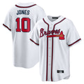 A.Braves #10 Chipper Jones Player White Home Game Edoa Stitched Jerseys