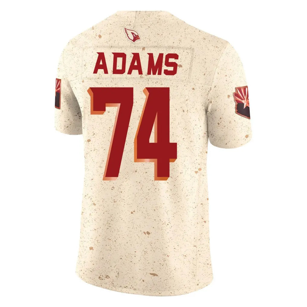 A.Cardinals #74 Isaiah Adams Player Cream Rivalries Collection Vapor Limited Home Game Edoa Stitched Jerseys