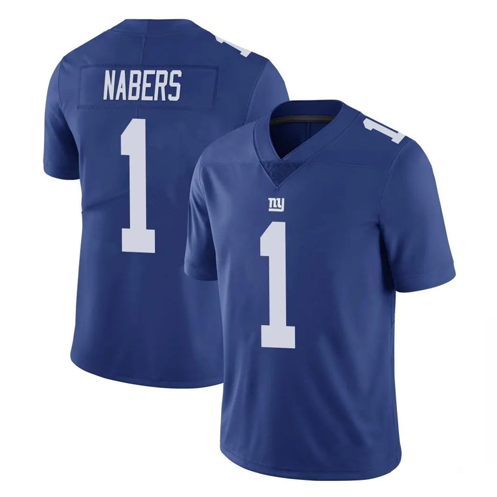 NY.Giants #1 Malik Nabers Player Royal Limited Vapor Untouchable Home Game Edoa Stitched Jerseys