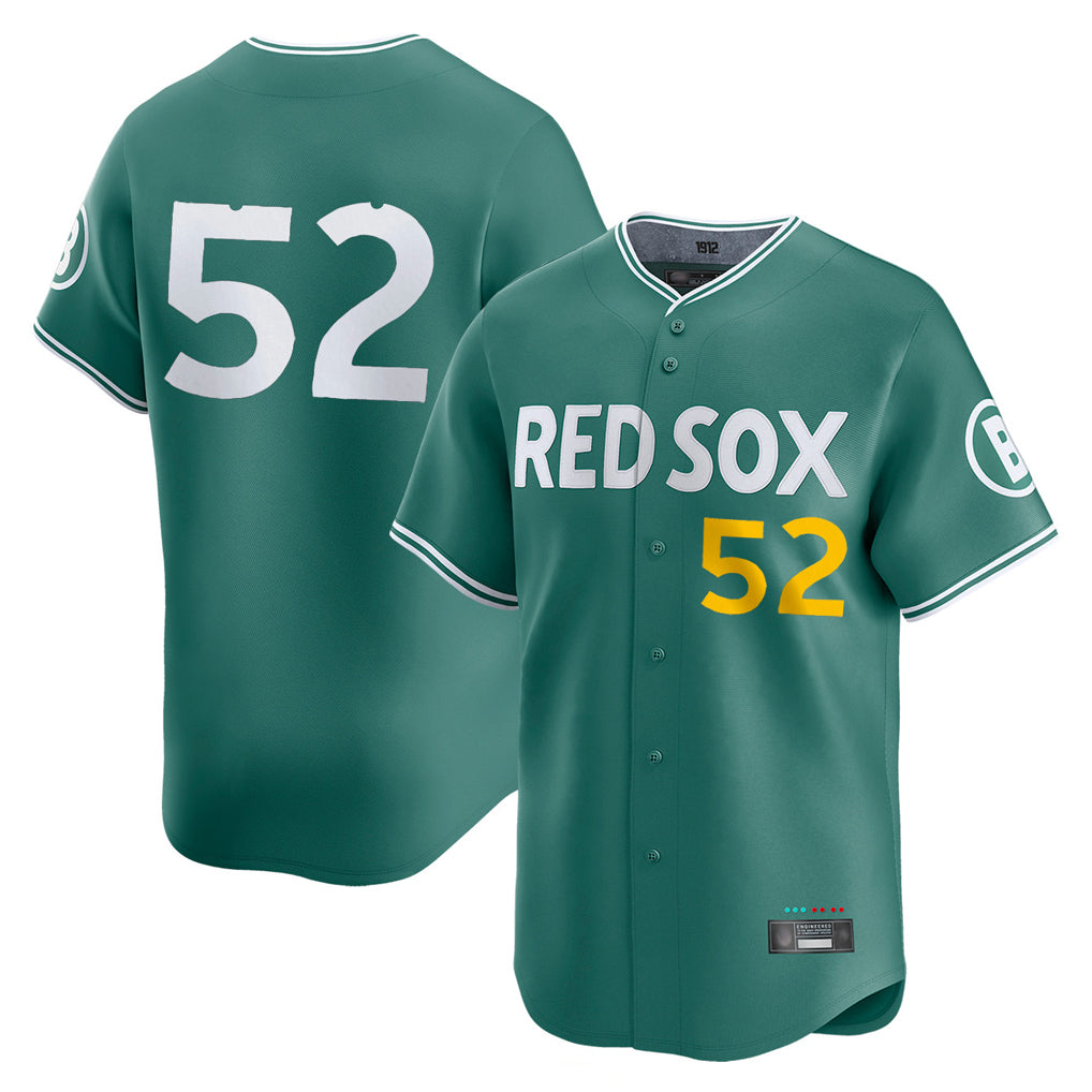 B.Red Sox #52 Wilyer Abreu Player Green City Connect Limited Home Game Edoa Stitched Jerseys