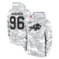 B.Bills #96 Deone Walker Player Arctic Camo Salute to Service Hoodies Edoa Stitched Jerseys