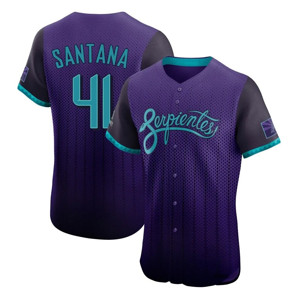 A.Diamondbacks #41 Carlos Santana Player Purple City Connect Limited Elite Home Game Edoa Stitched Jerseys