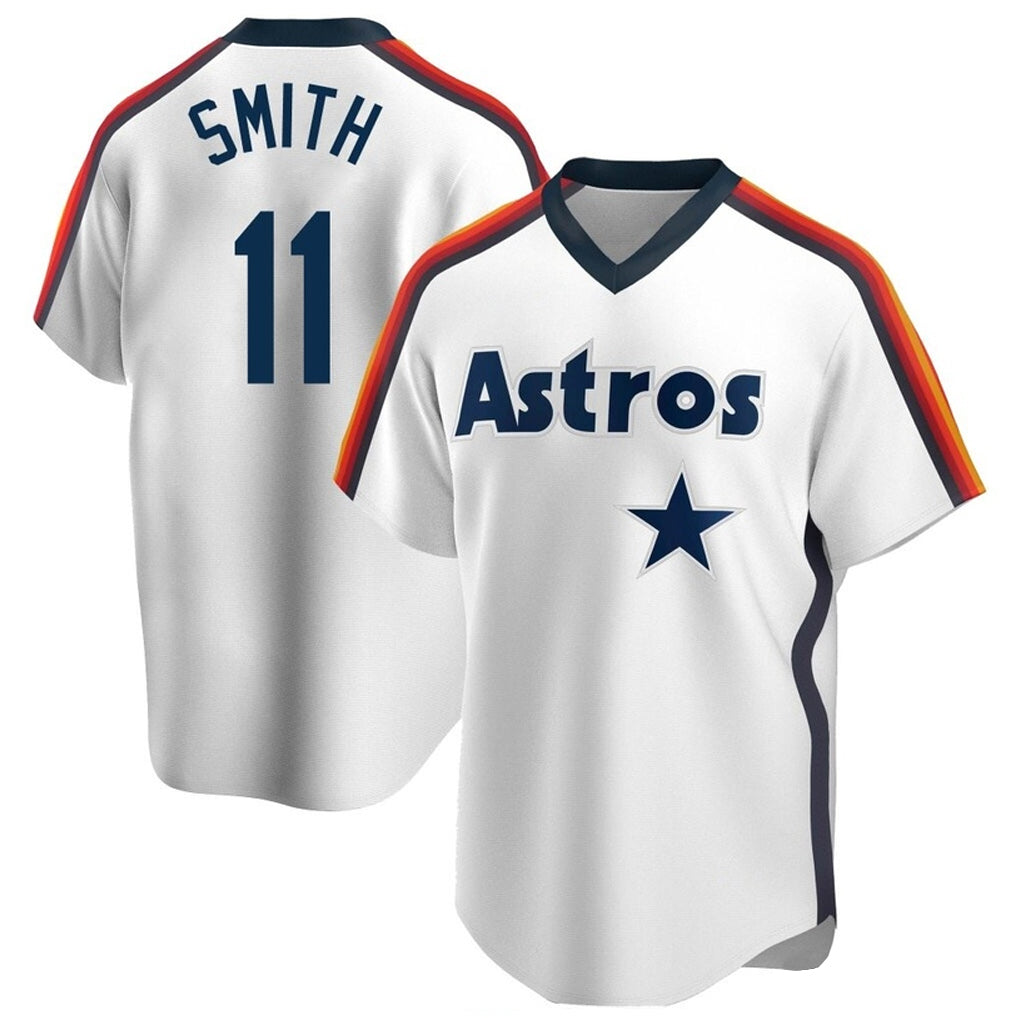 H.Astros #11 Cam Smith Player White Cooperstown Collection T-shirt Edoa Stitched Jerseys