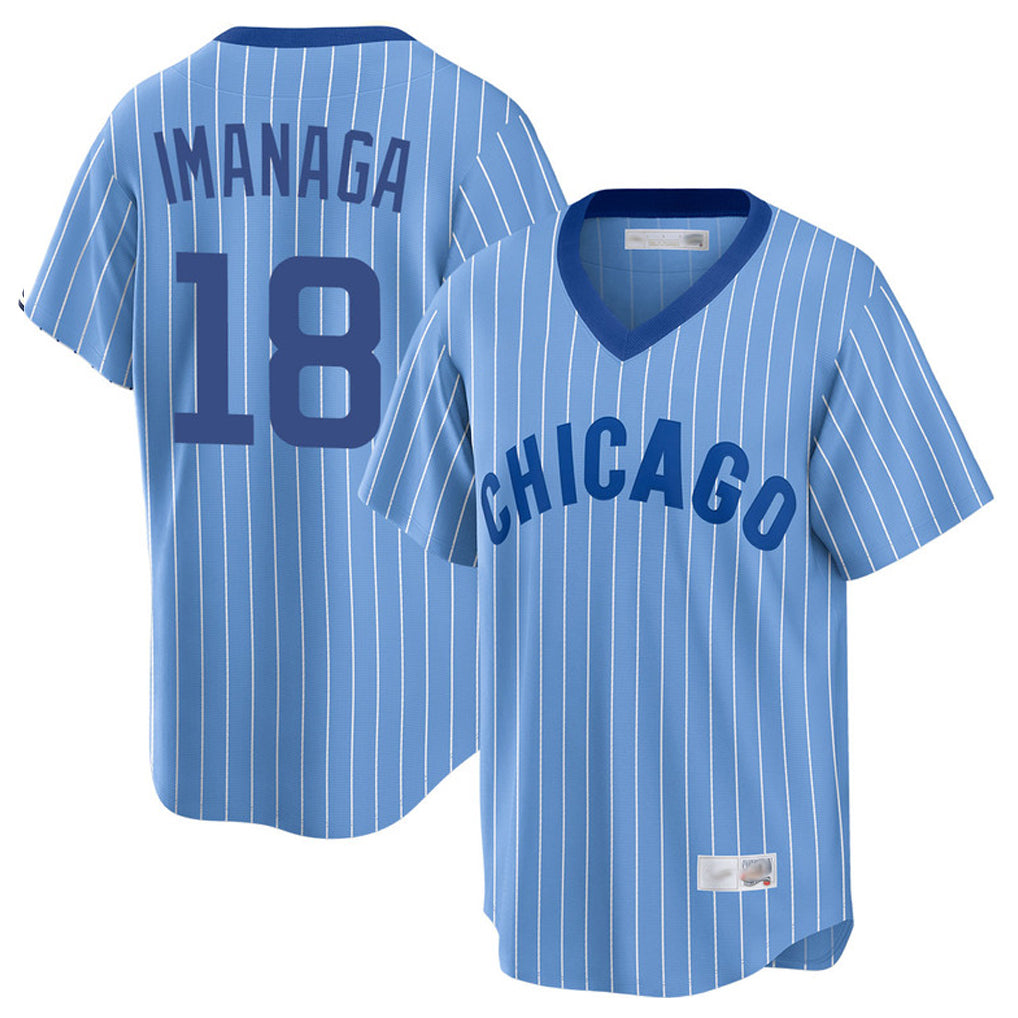 C.Cubs #18 Shota Imanaga Player Blue T-shirt Cooperstown Collection Limited Edoa Stitched Jerseys