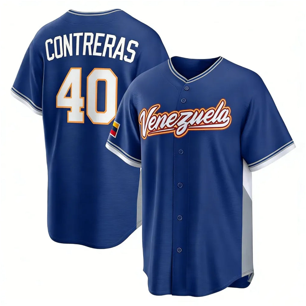 B.Red Sox #40 Willson Contreras Player Royal 2026 World Classic Limited Home Game Edoa Stitched Jerseys