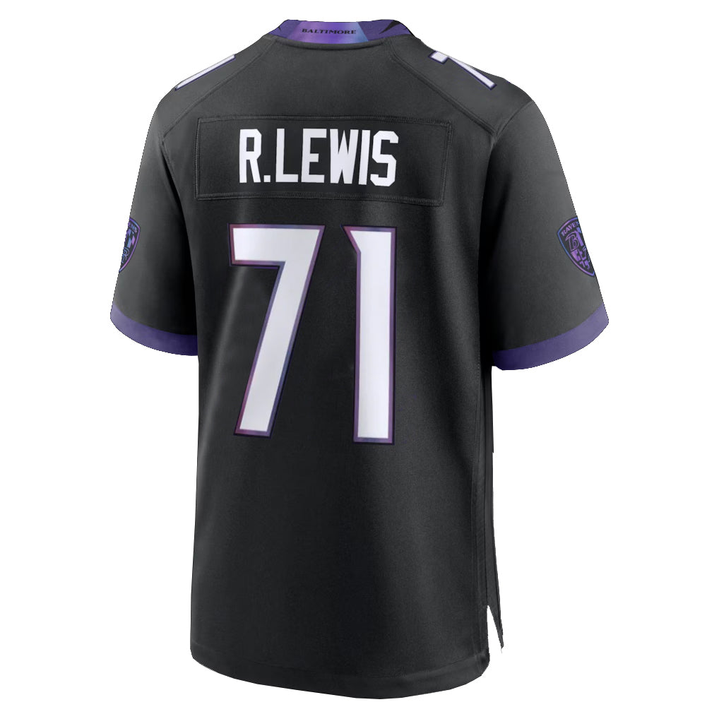B.Ravens #71 Olaivavega Ioane Player Black Home Game Edoa Stitched Jerseys