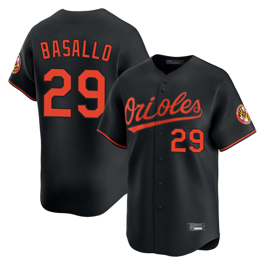B.Orioles #29 Samuel Basallo Player Black Limited Home Game Edoa Stitched Jerseys