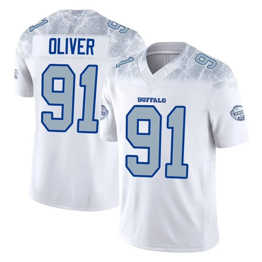 B.Bills #91 Ed Oliver Player White Rivalries Collection Limited Game Edoa Stitched Jerseys