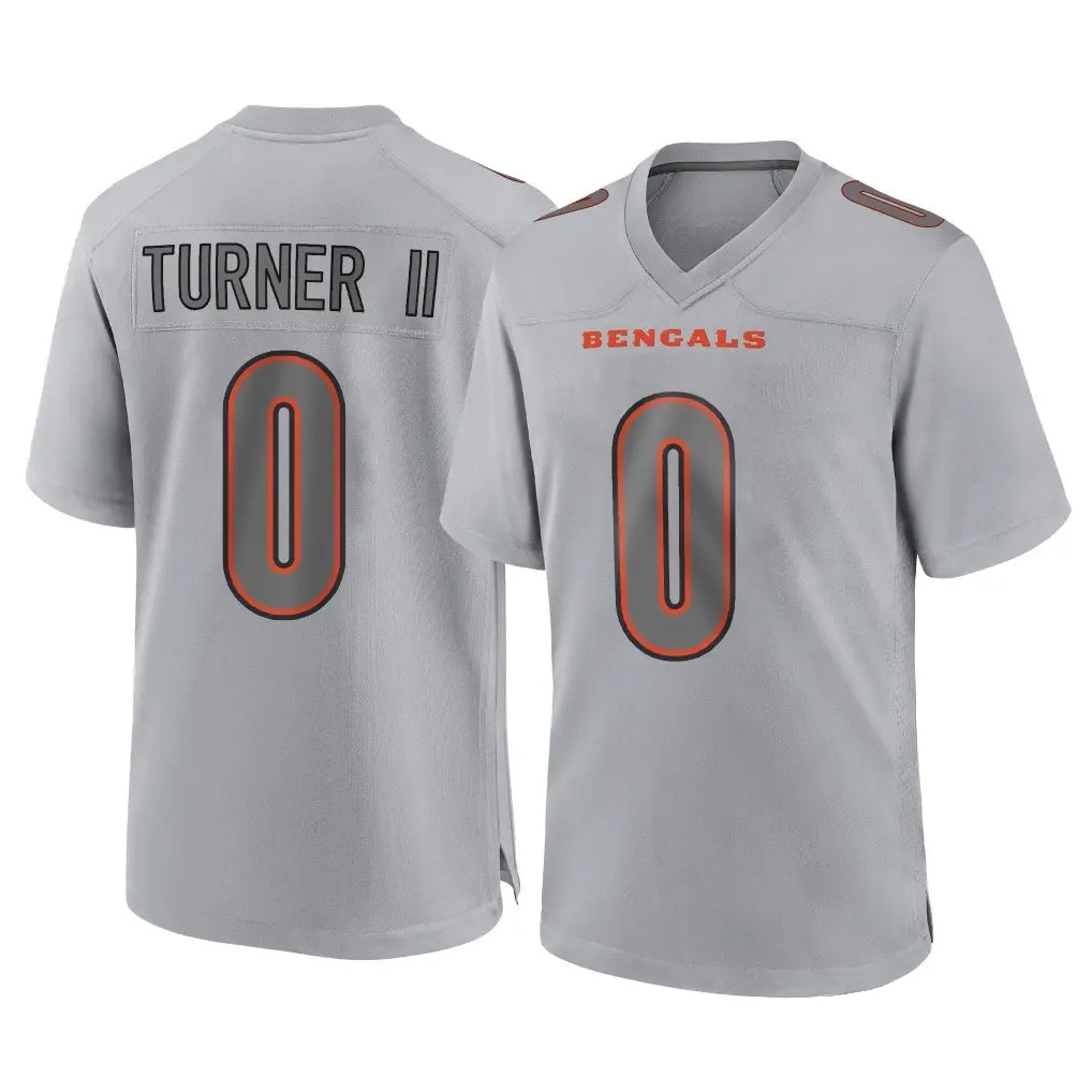 C.Bengals #0 DJ Turner II Player Gray Atmosphere Fashion Game Edoa Stitched Jerseys