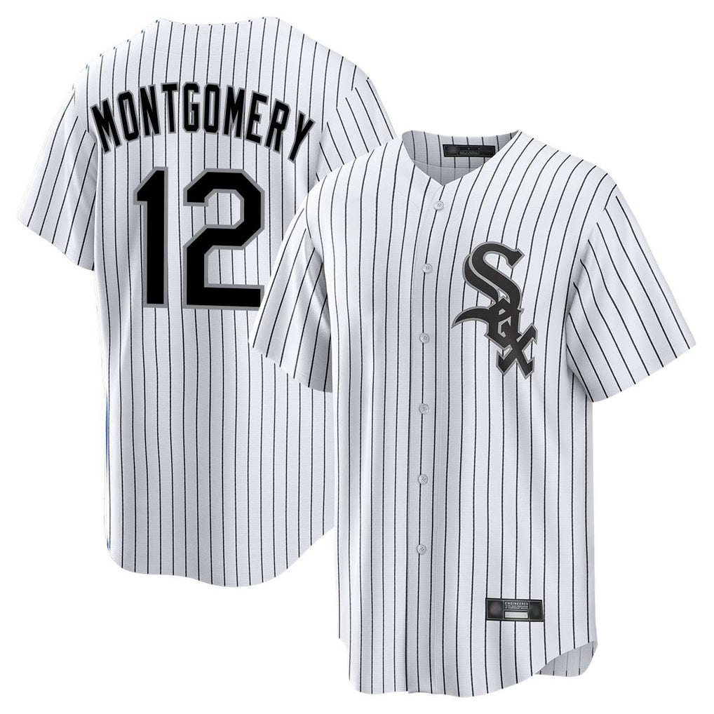 C.White Sox #12 Colson Montgomery Player White Stripe Home Game Edoa Stitched Jerseys