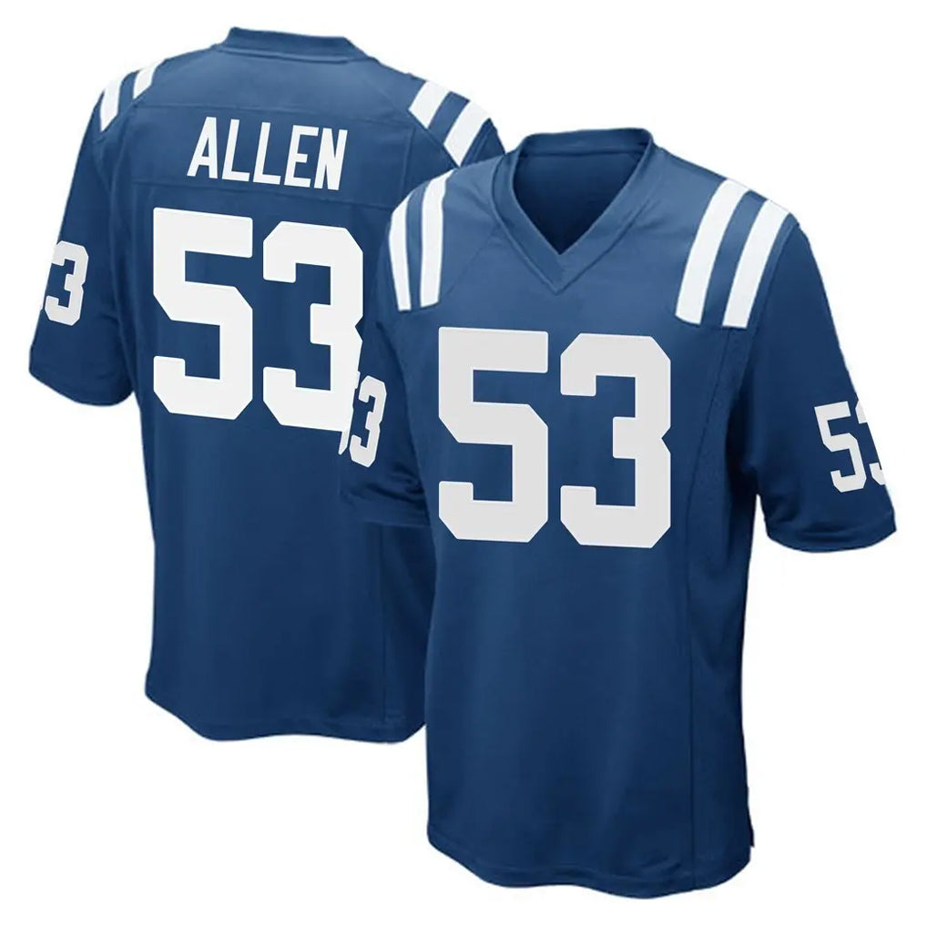 IN.Colts #53 CJ Allen Player Royal Home Game Edoa Stitched Jerseys