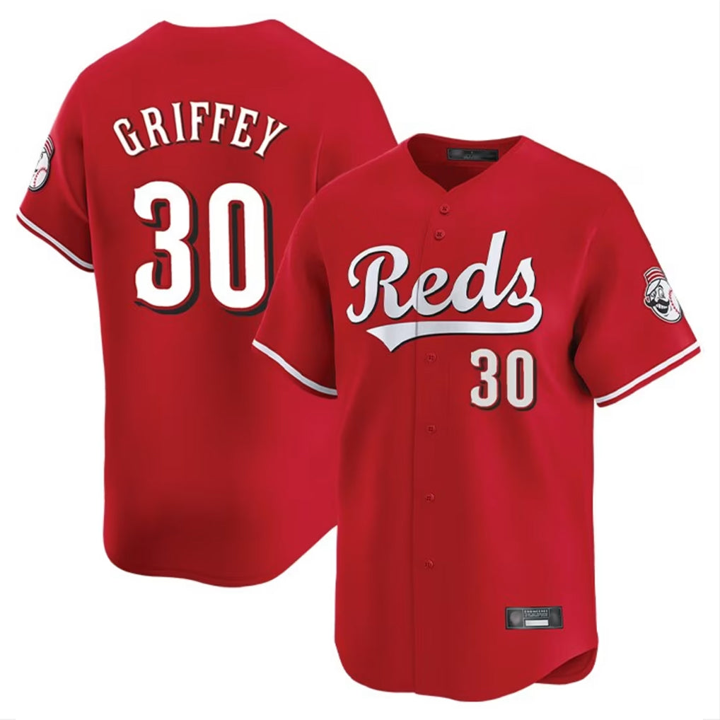 C.Reds #30 Ken Griffey Player Red Home Limited Edoa Stitched Jerseys