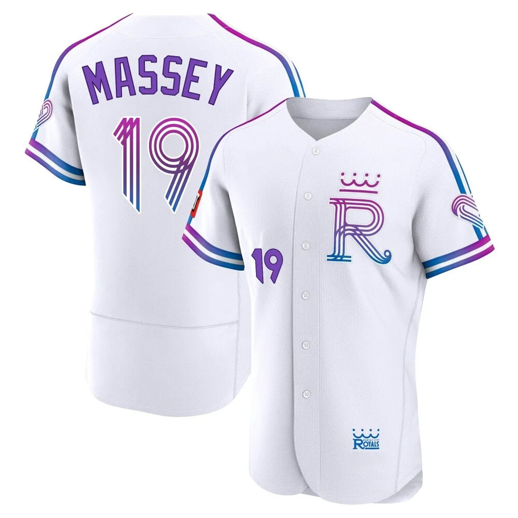 KC.Royals #19 Michael Massey Player White 2026 City Connect Limited Elite Home Edoa Stitched Jerseys