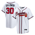 A.Braves #30 Drake Baldwin Player White Home Game Edoa Stitched Jerseys