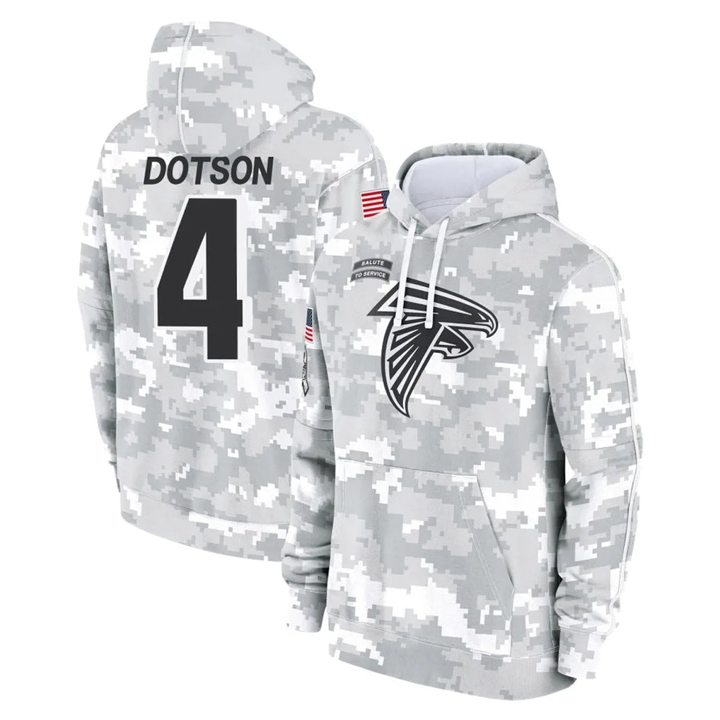 A.Falcons #4 Jahan Dotson Player Camo Arctic Salute to Service Hoodies Limited Edoa Stitched Jerseys