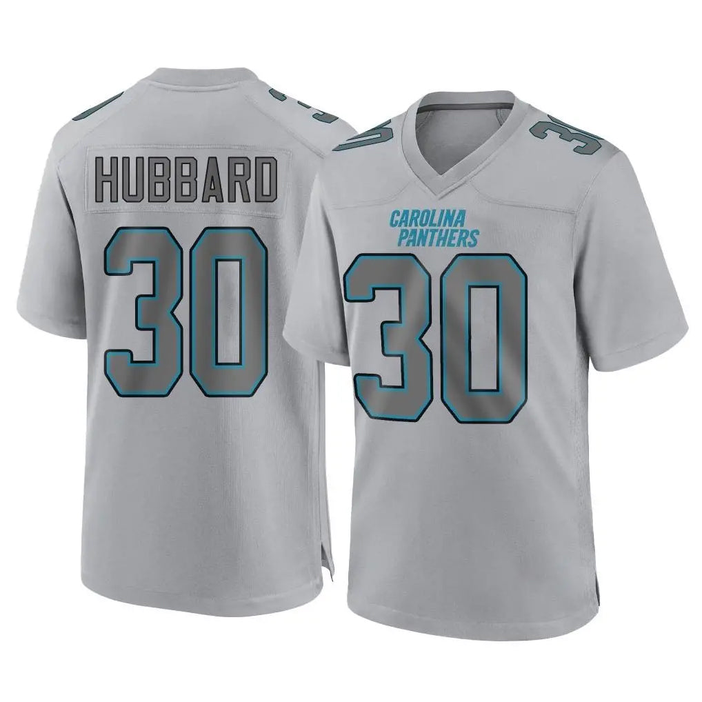 C.Panthers #30 Chuba Hubbard Player Gray Atmosphere Fashion Game Edoa Stitched Jerseys