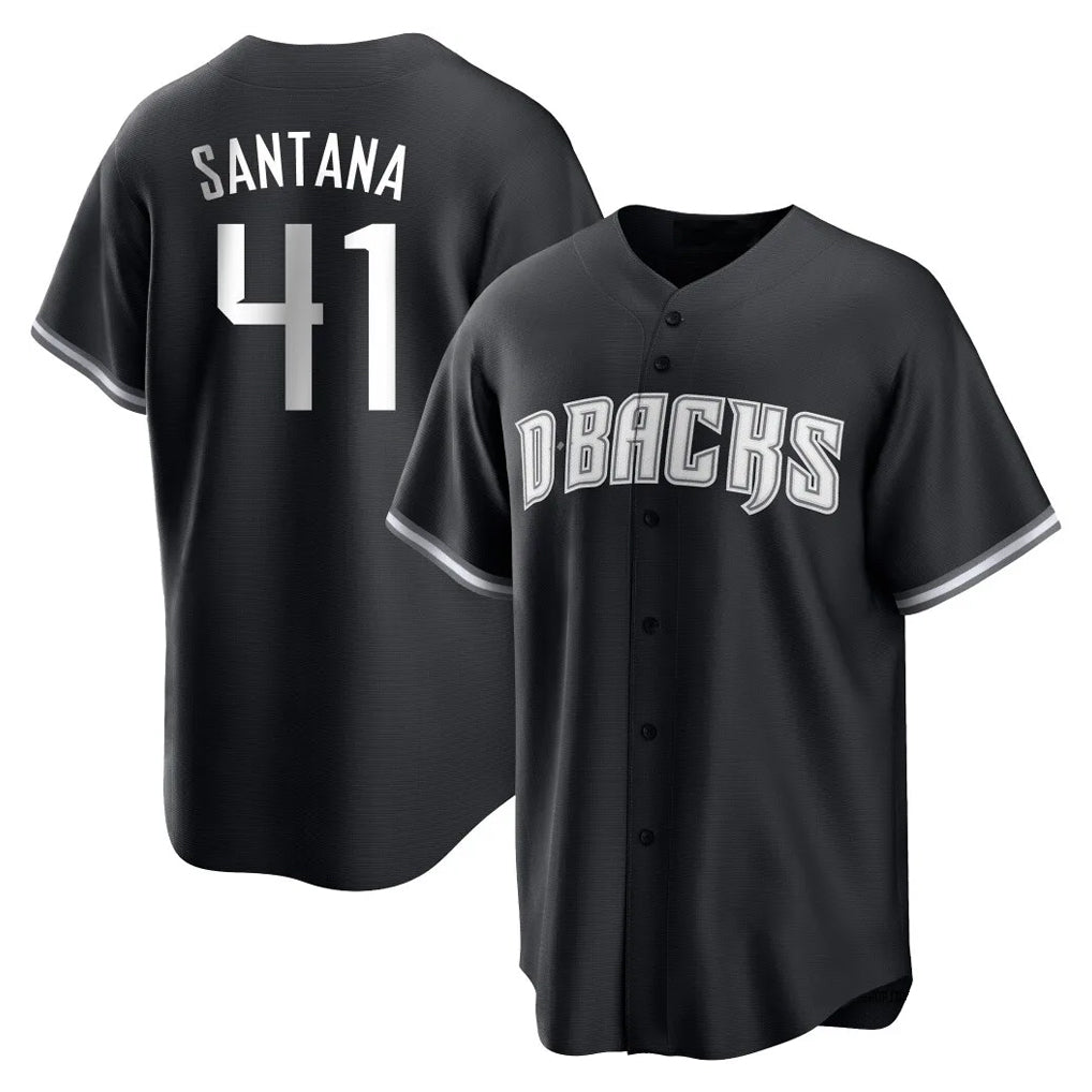 A.Diamondbacks #41 Carlos Santana Player Black Game Home Edoa Stitched Jerseys