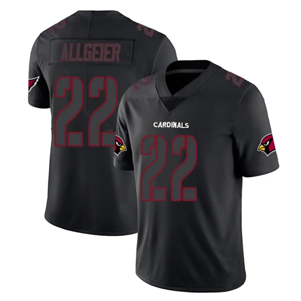 A.Cardinals #22 Tyler Allgeier Player Black Impact Limited Home Game Edoa Stitched Jerseys