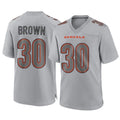 C.Bengals #30 Chase Brown Player Gray Atmosphere Fashion Game Edoa Stitched Jerseys