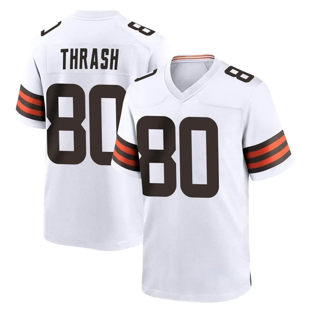 C.Browns #80 Jamari Thrash Player White Home Game Edoa Stitched Jerseys