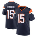 D.Broncos #15 Nik Bonitto Player Navy Home Game Edoa Stitched Jerseys