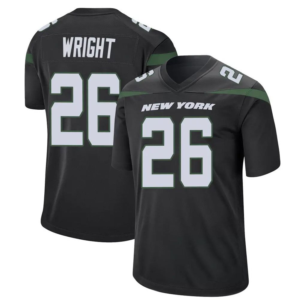 NY.Jets #26 Nahshon Wright Player Stealth Black Home Game Edoa Stitched Jerseys
