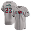 A.Diamondbacks #23 Zac Gallen Player Gray Road Limited Home Game Edoa Stitched Jerseys