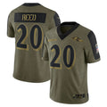 B.Ravens #20 Ed Reed Player Olive Salute To Service Limited Game Edoa Stitched Jerseys